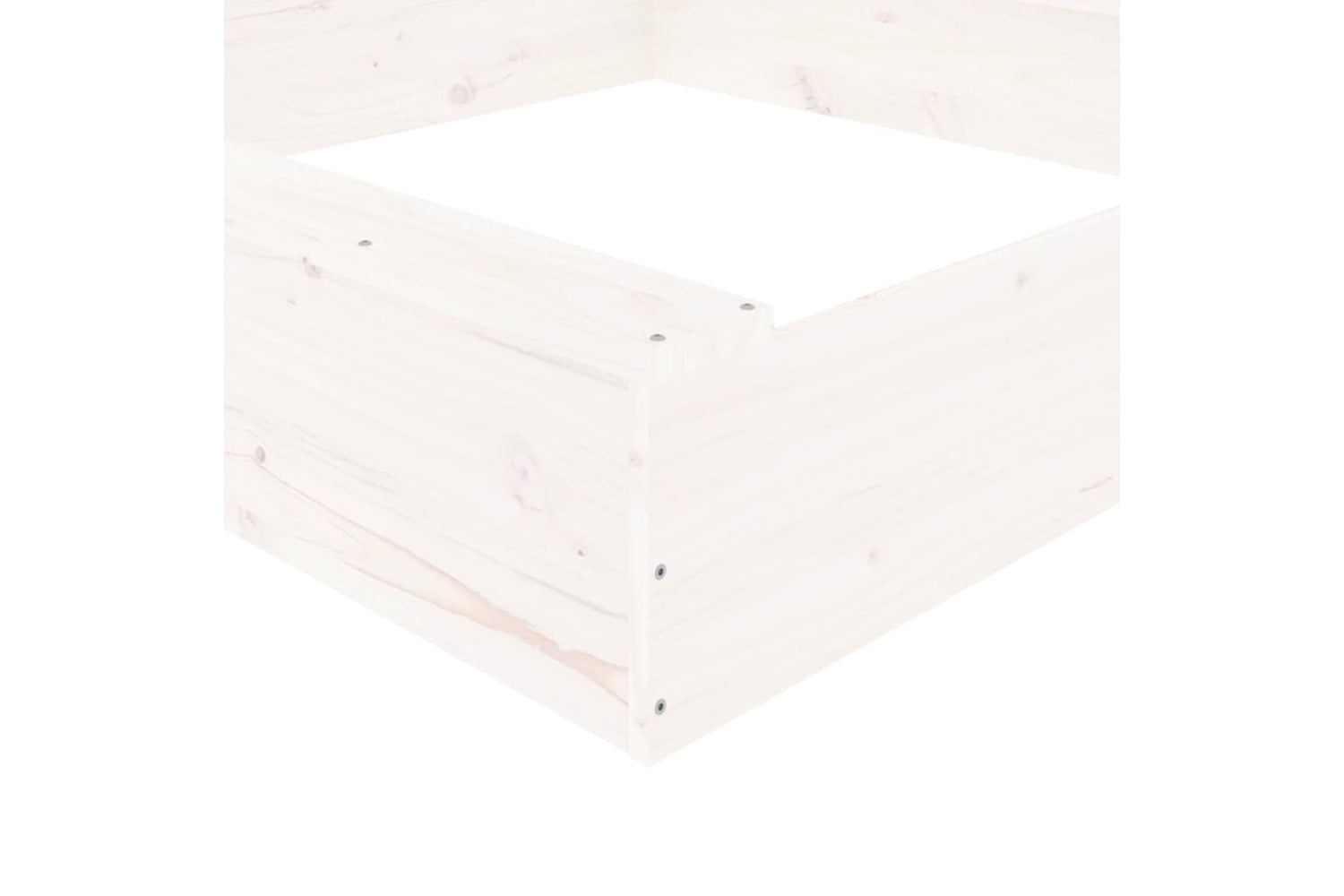 vidaXL 825031 Sandbox With Seats White Square Solid Wood Pine-6