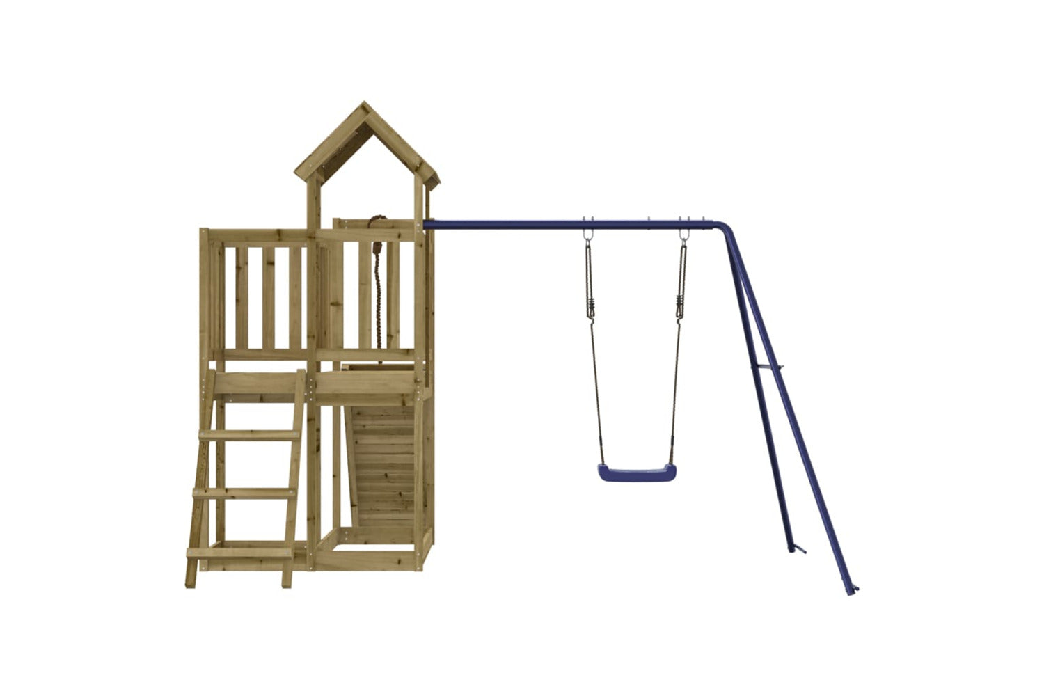 Vidaxl 3155836 Playhouse With Climbing Wall Swing Impregnated Wood Pine-7