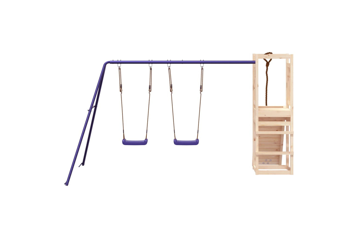 Vidaxl 3155951 Playhouse With Climbing Wall Swings Solid Wood Pine-7