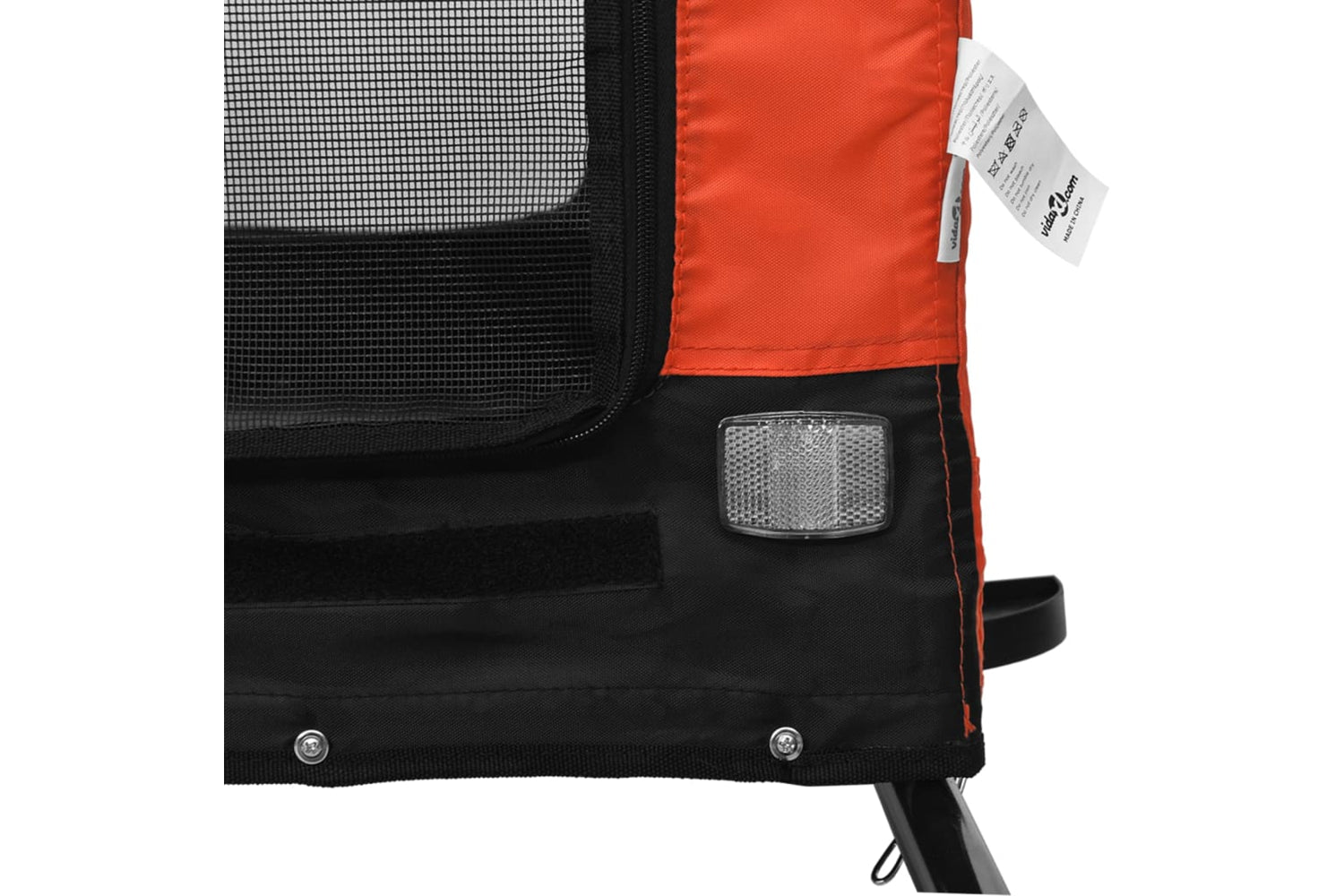 Vidaxl 94005 Pet Bike Trailer Orange And Black Oxford Fabric And Iron-8