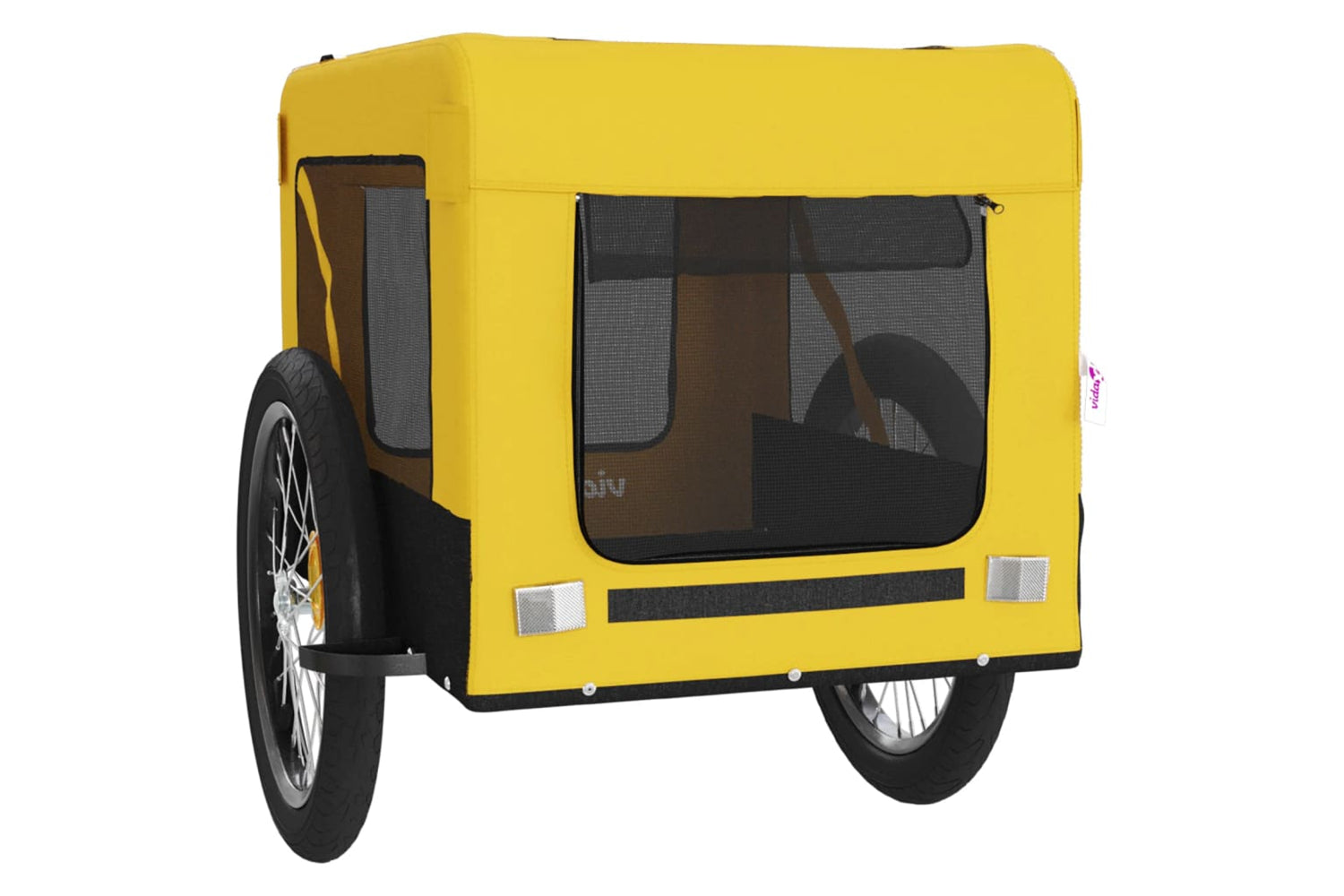 Vidaxl 93924 Pet Bike Trailer Yellow And Black Oxford Fabric&iron-5