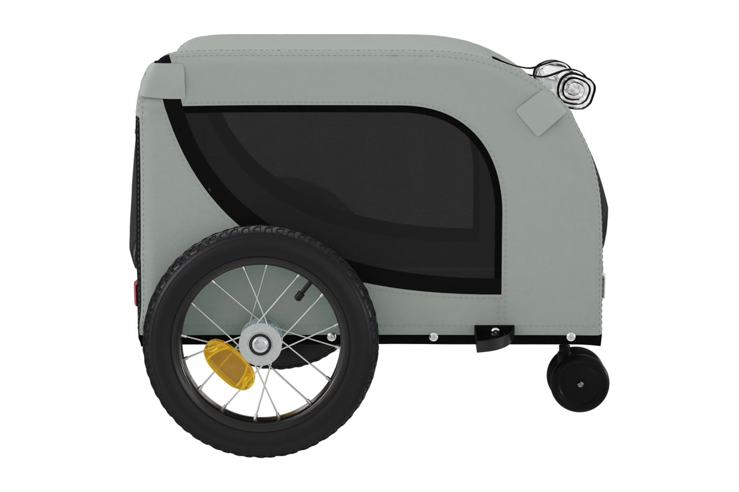 Vidaxl 94014 Pet Bike Trailer Grey And Black Oxford Fabric And Iron-5