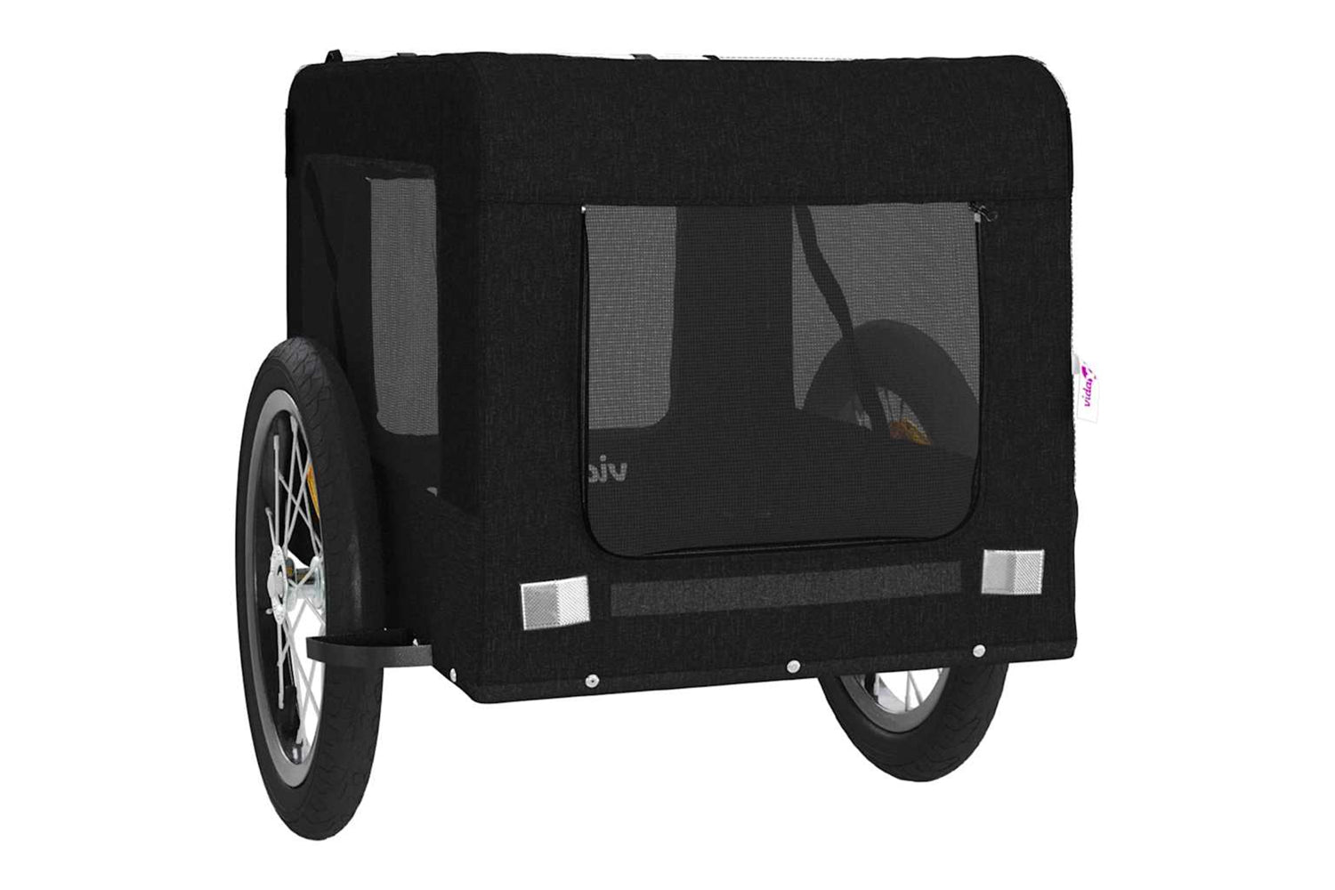 Vidaxl 93919 Pet Bike Trailer Black Oxford Fabric&iron-5