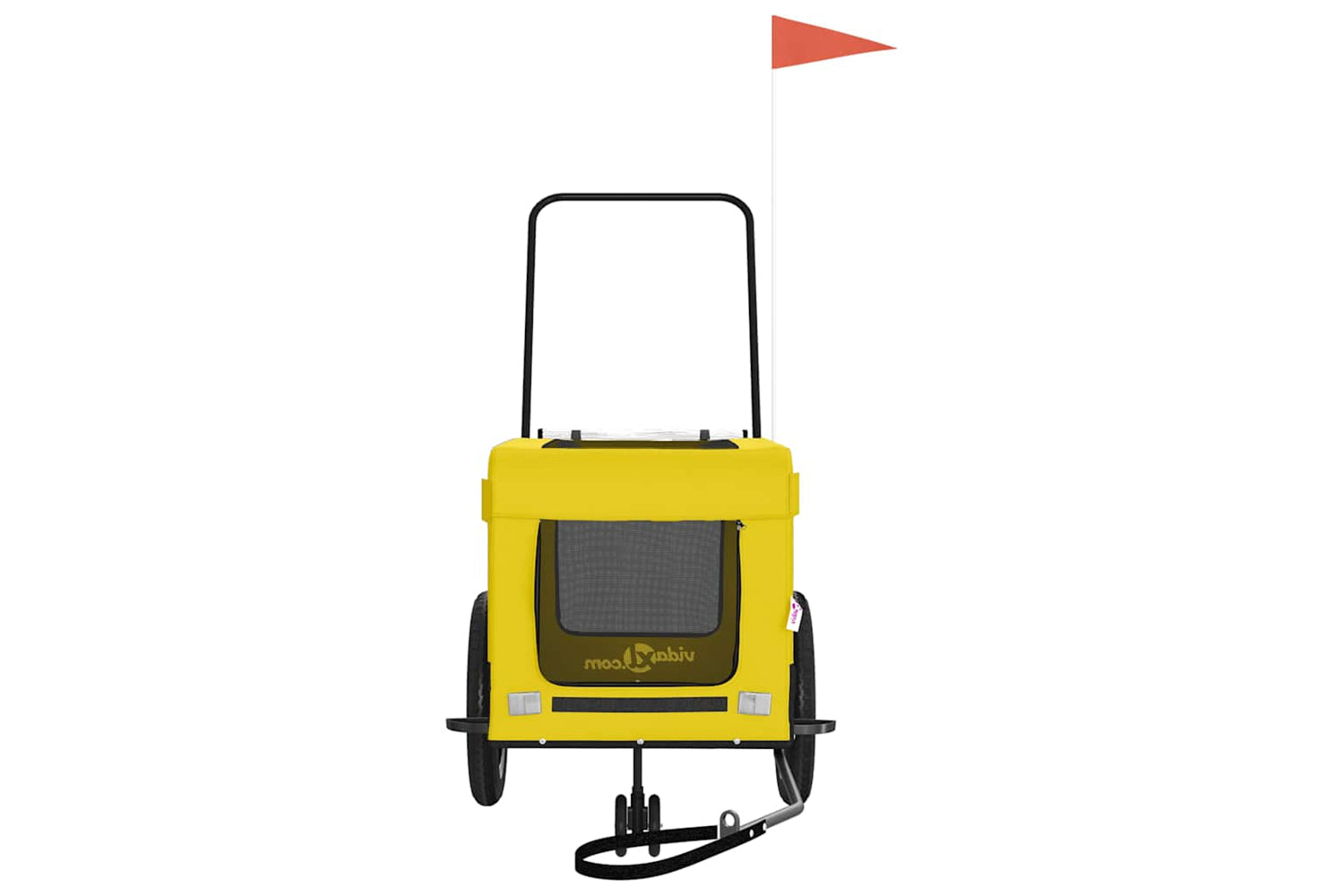 Vidaxl 93945 Pet Bike Trailer Yellow And Black Oxford Fabric And Iron-4