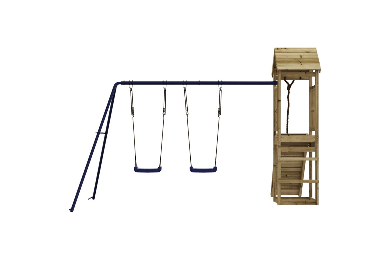 Vidaxl 3155818 Playhouse With Climbing Wall Swings Impregnated Wood Pine-7