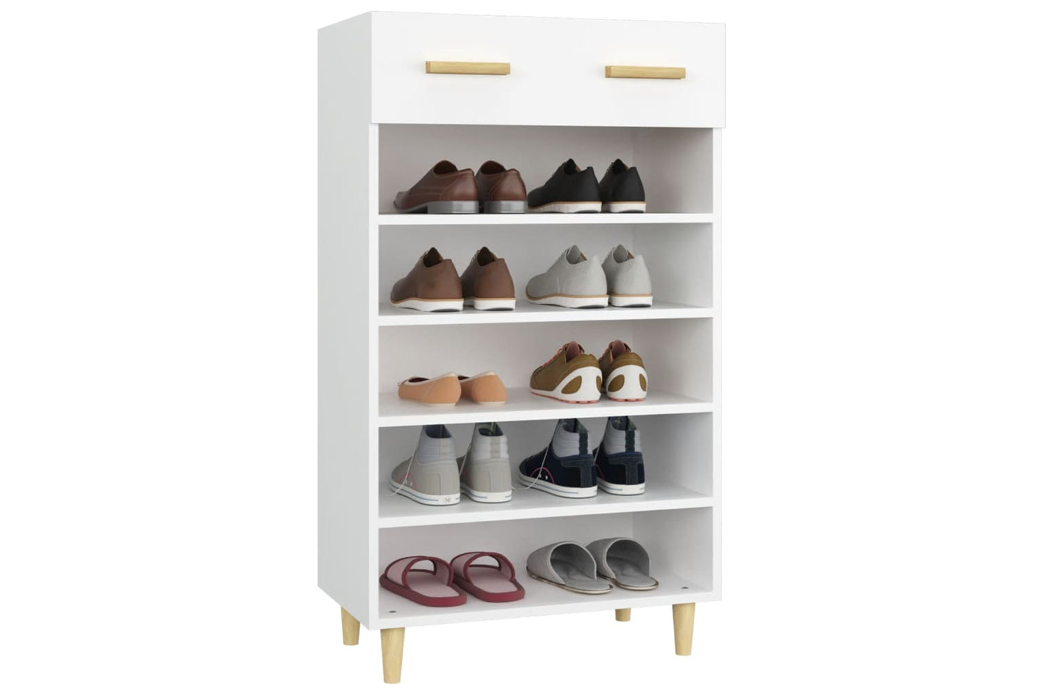 vidaXL 812780 Shoe Cabinet White 60x35x105cm Engineered Wood-3