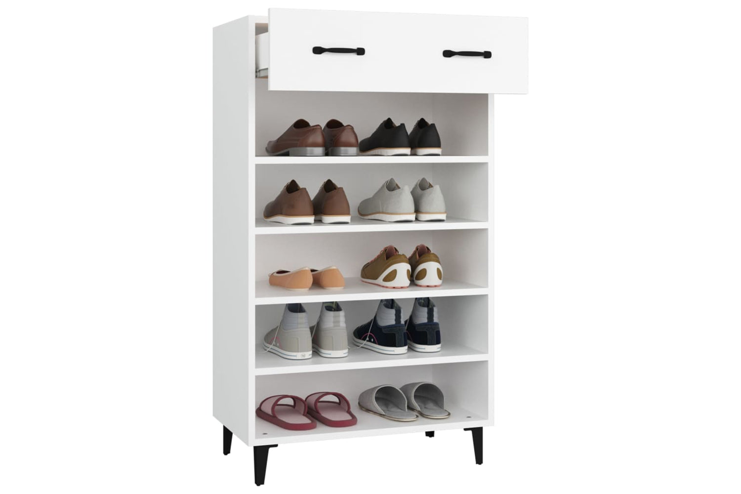 vidaXL 812789 Shoe Cabinet White 60x35x105cm Engineered Wood-3