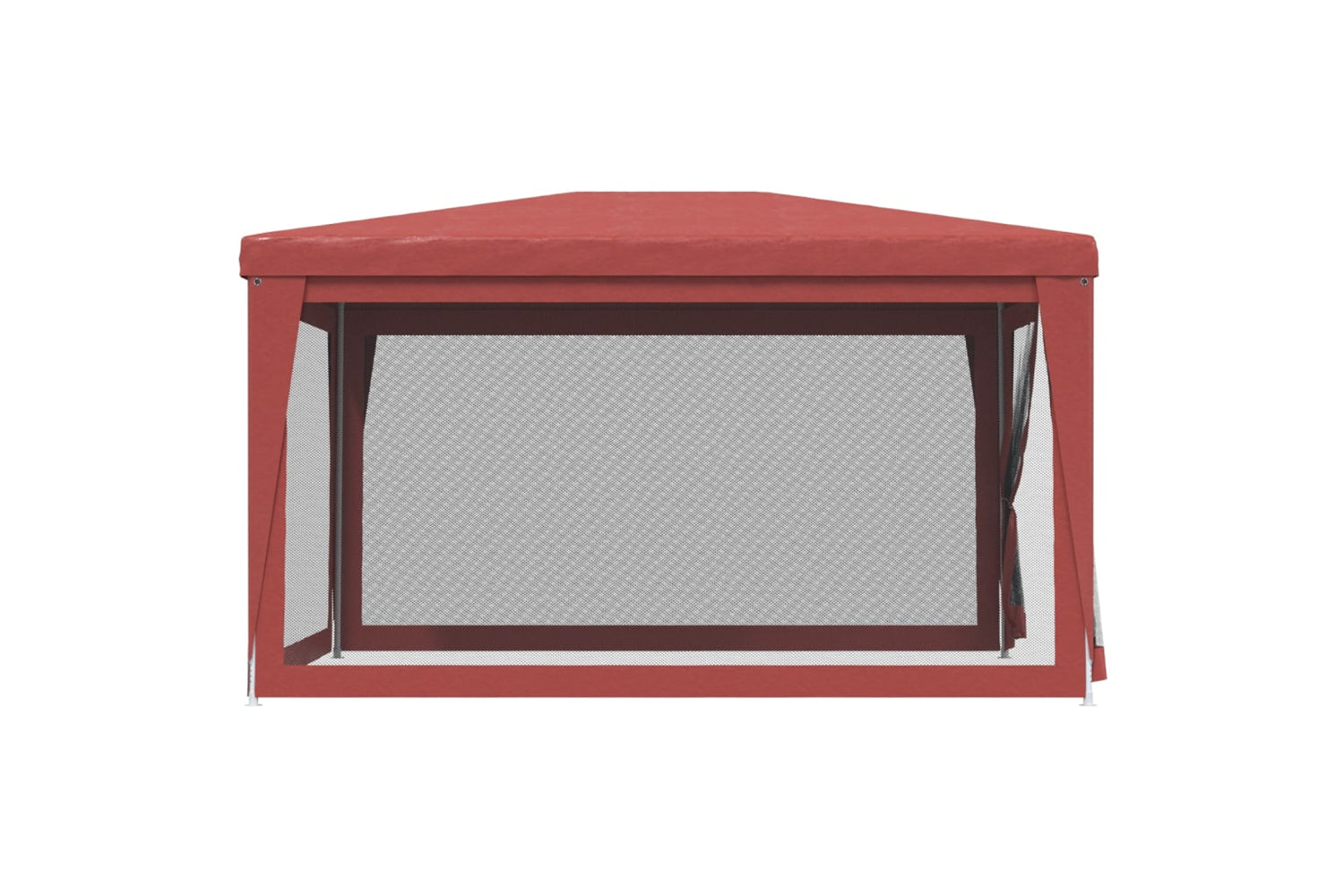 Vidaxl 319235 Party Tent With 4 Mesh Sidewalls Red 3x4 M Hdpe-3