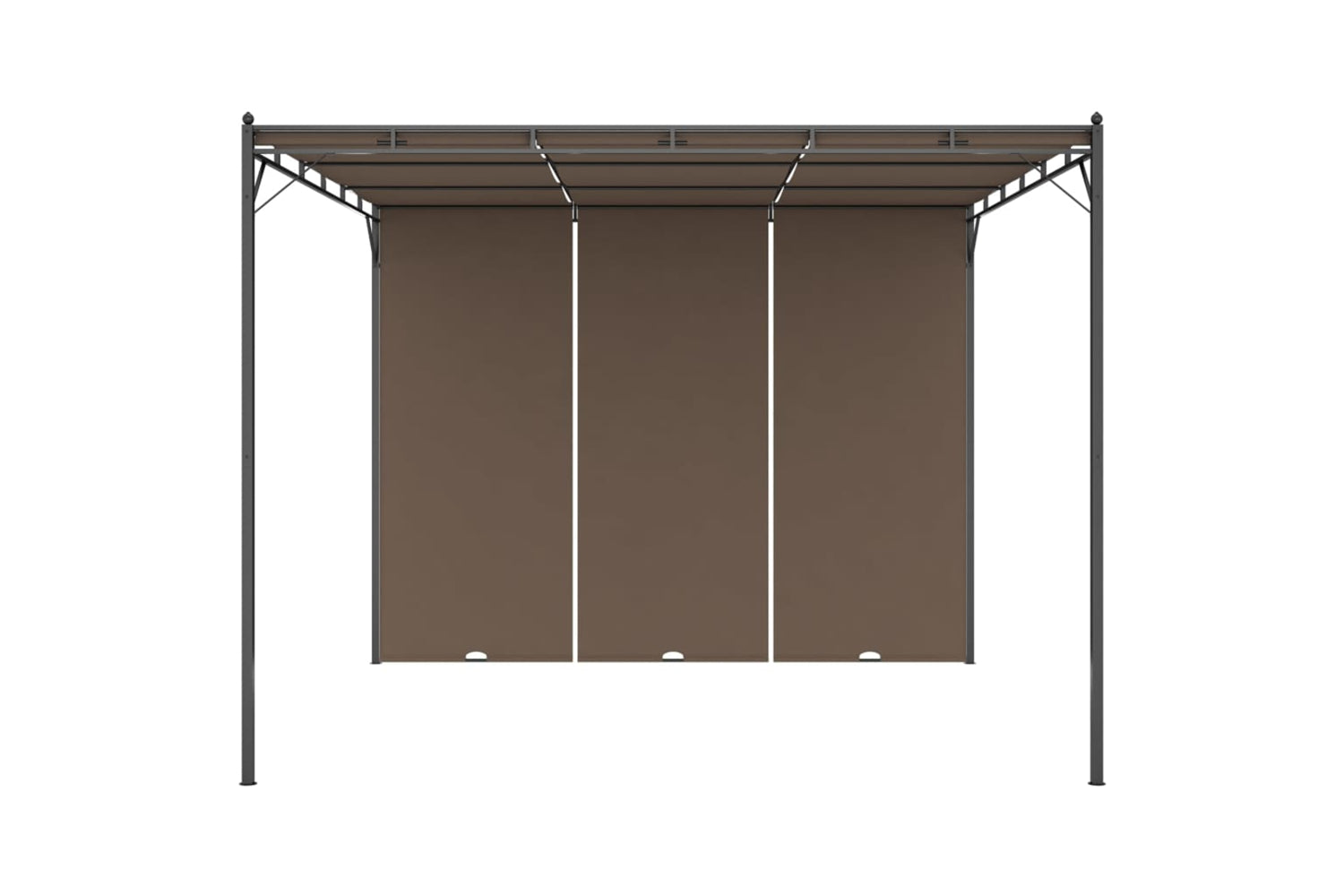Vidaxl 312263 Garden Gazebo With Side Curtain 3x3x2.25 M Taupe-3