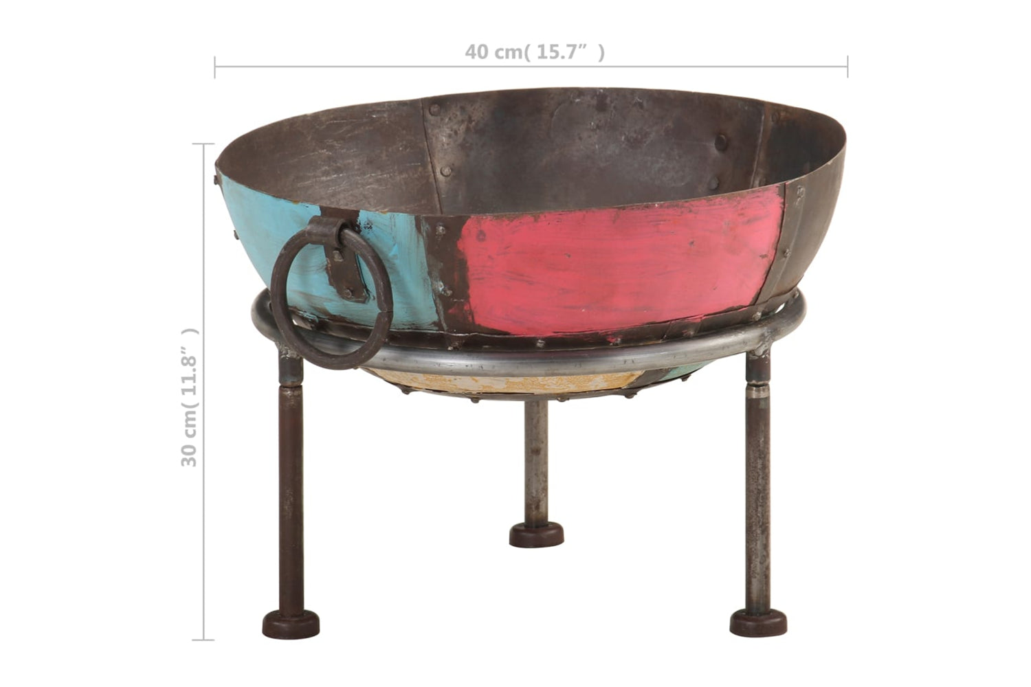 vidaXL 321945 Colourful Rustic Fire Pit ÃƒÂƒÃ‚Â˜ 40cm Iron-8