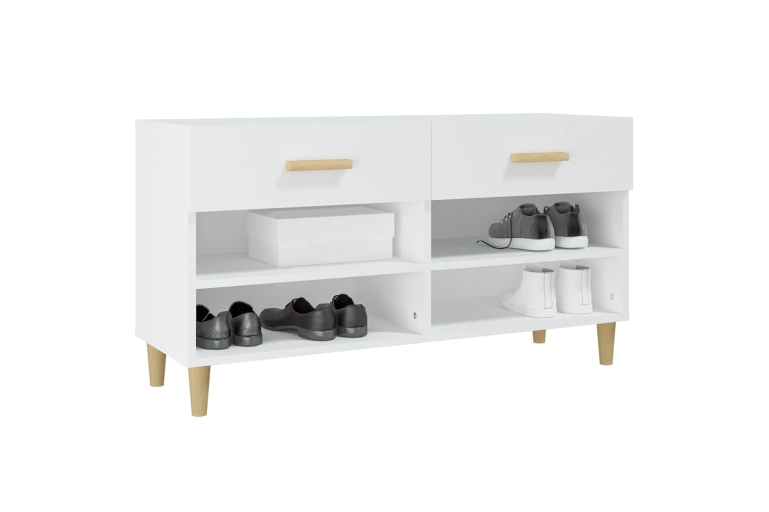 vidaXL 812816 Shoe Cabinet White 102x35x55cm Engineered Wood-3