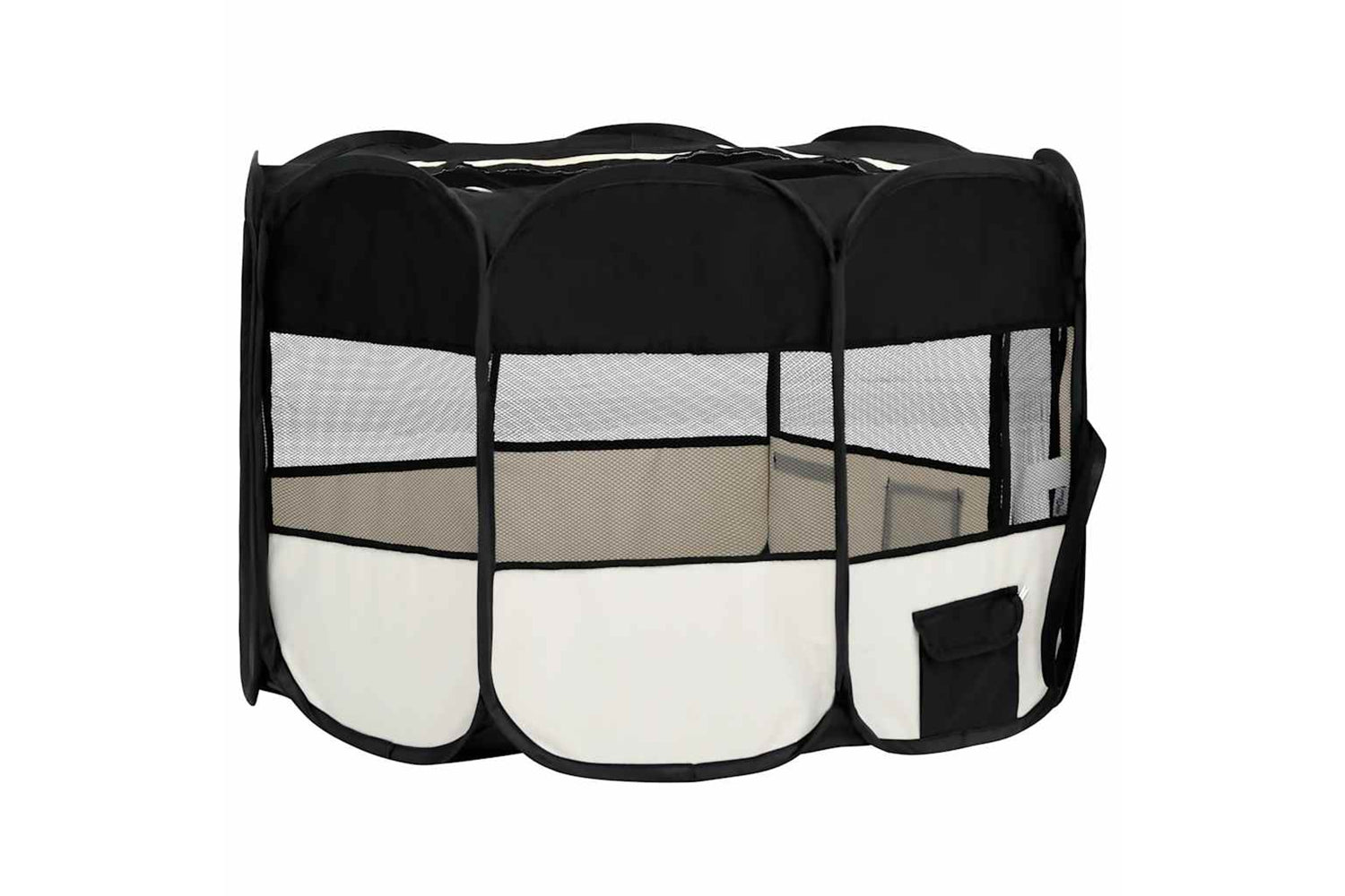 Vidaxl Foldable Dog Playpen With Carrying Bag Black 110x110x58 Cm-3