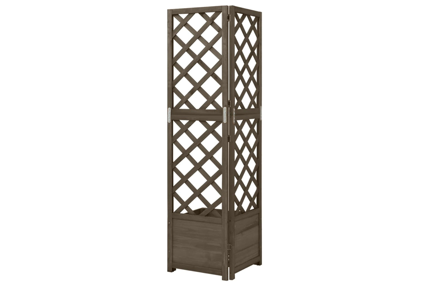 vidaXL 316412 Corner Trellis Planter Grey 40x40x150cm Solid Fir Wood-3