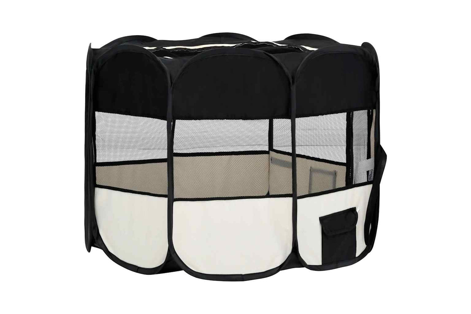 Vidaxl Foldable Dog Playpen With Carrying Bag Black 90x90x58 Cm-3
