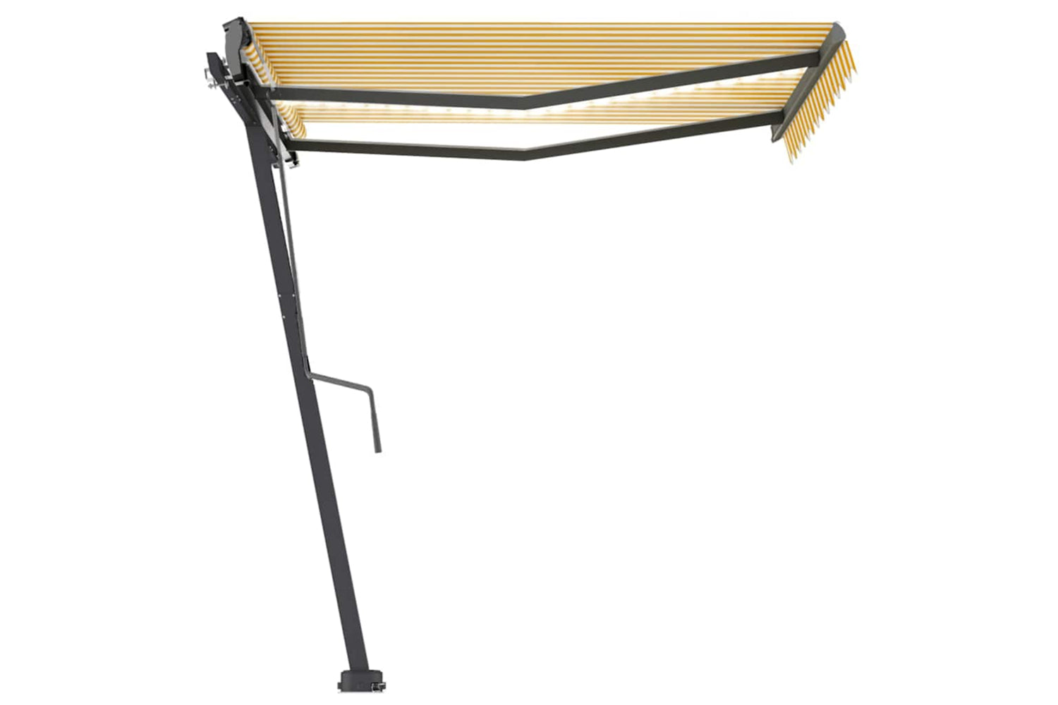 Vidaxl Manual Retractable Awning With Led 300x250 Cm Yellow And White-3