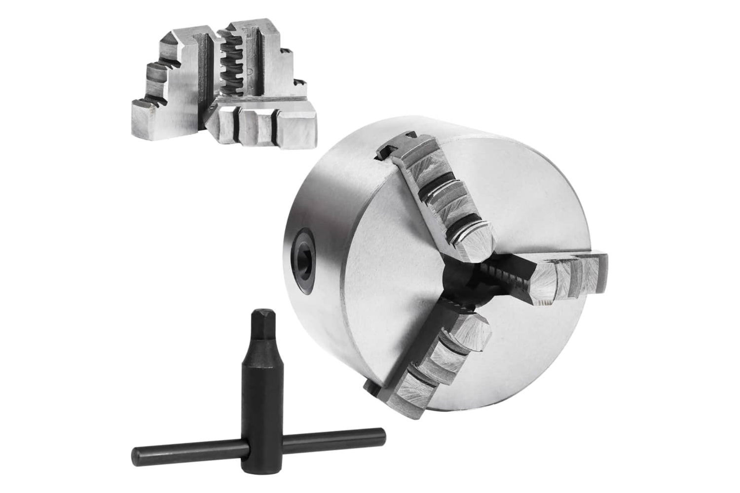 vidaXL 146705 3 Jaw Self-centering Lathe Chuck 100mm Steel-2