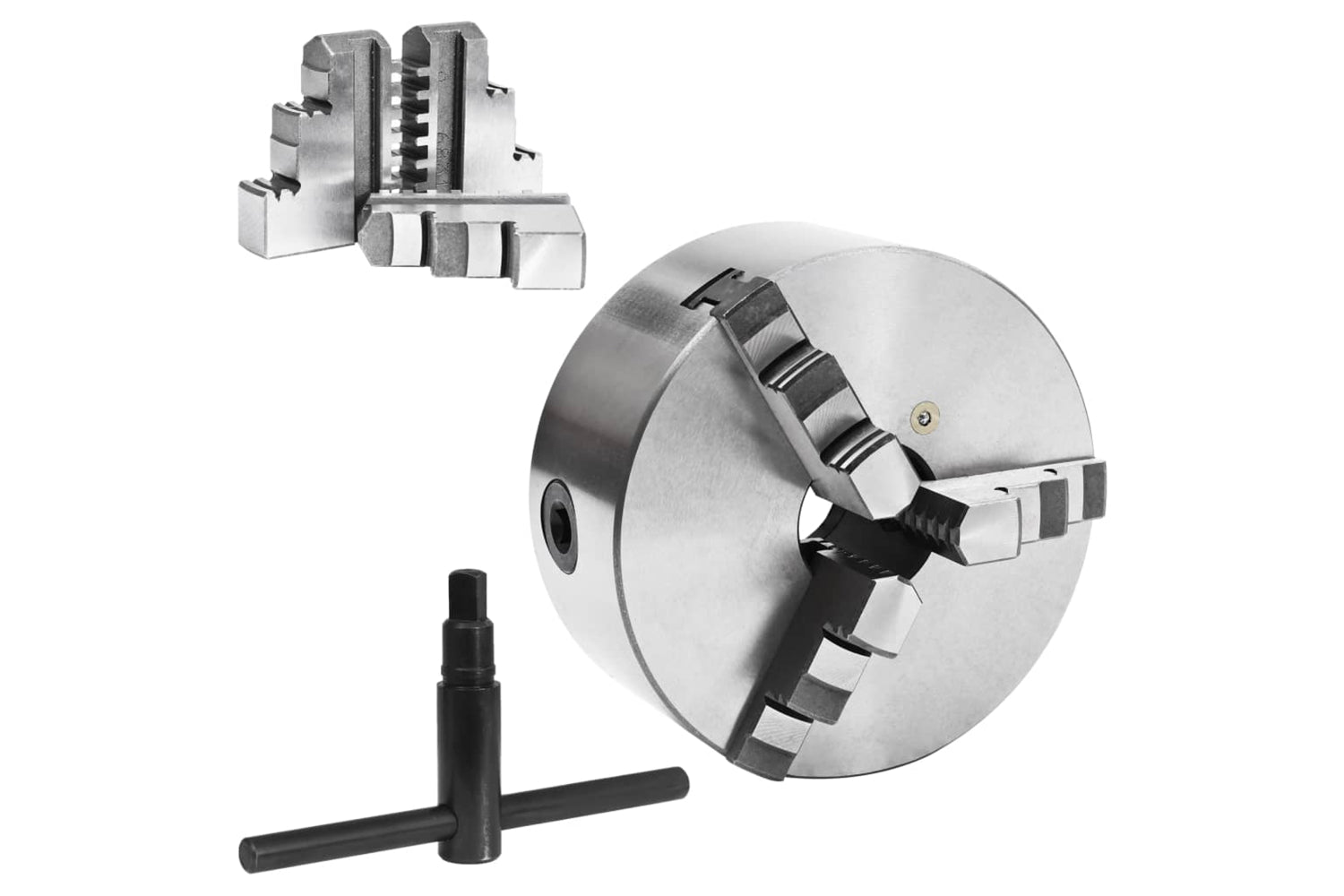 vidaXL 146707 3 Jaw Self-centering Lathe Chuck 160mm Steel-2