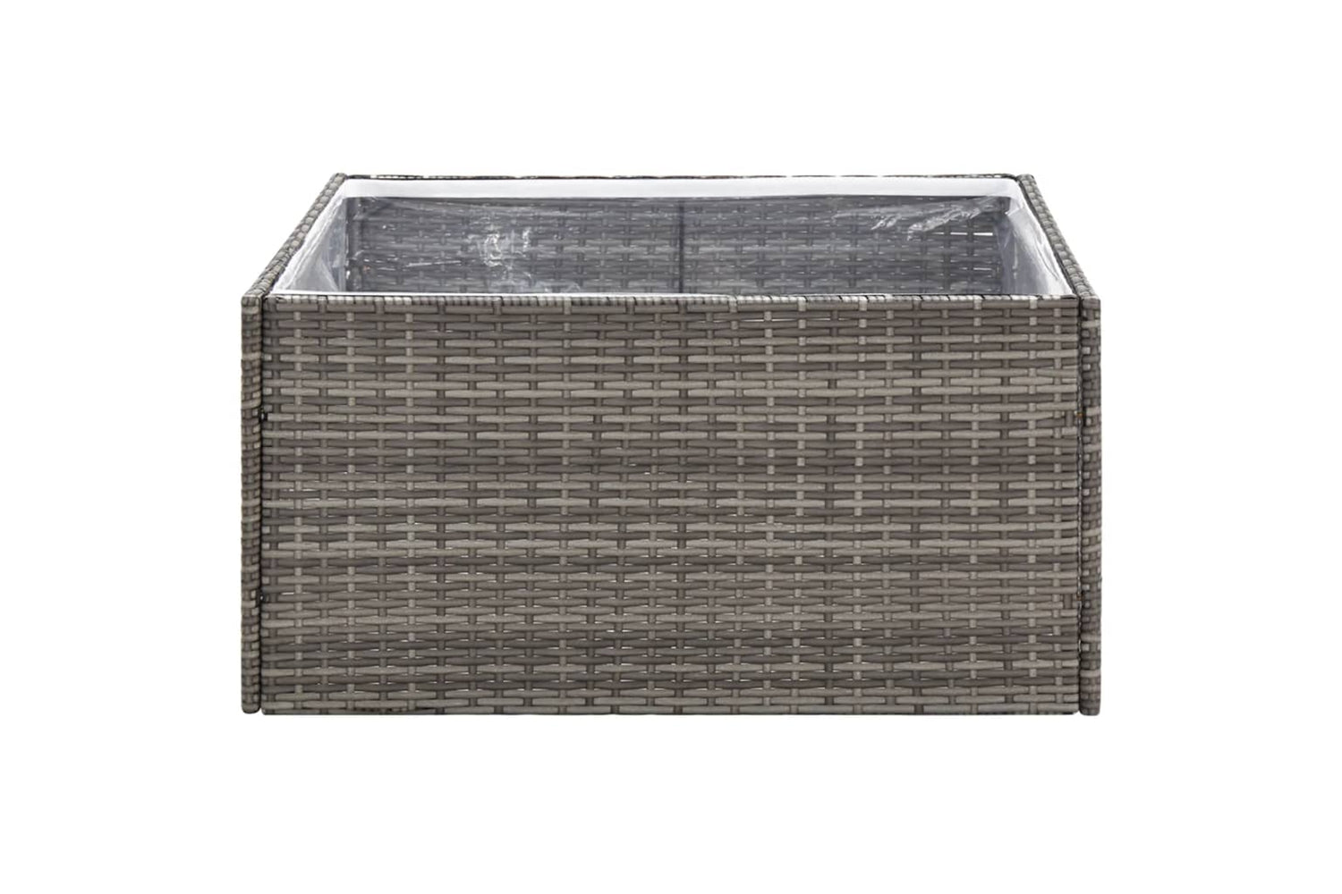 vidaXL 319175 Garden Planter Grey 80x80x40cm Poly Rattan-3