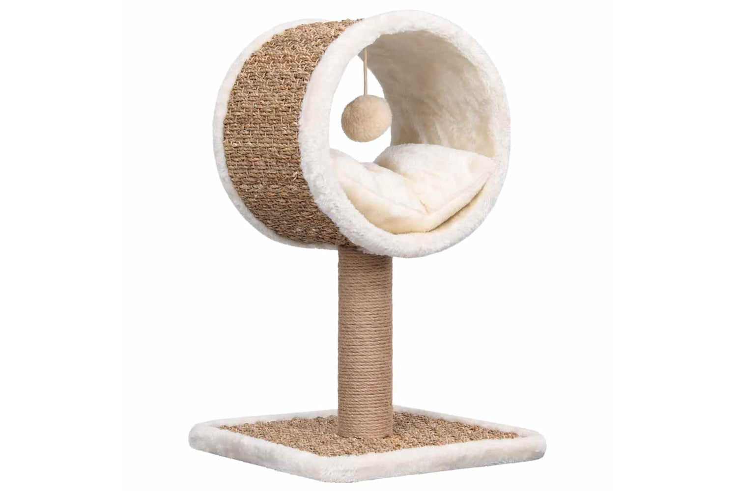 Vidaxl Cat Tree With Top Tunnel And Toy 56 Cm Seagrass-2