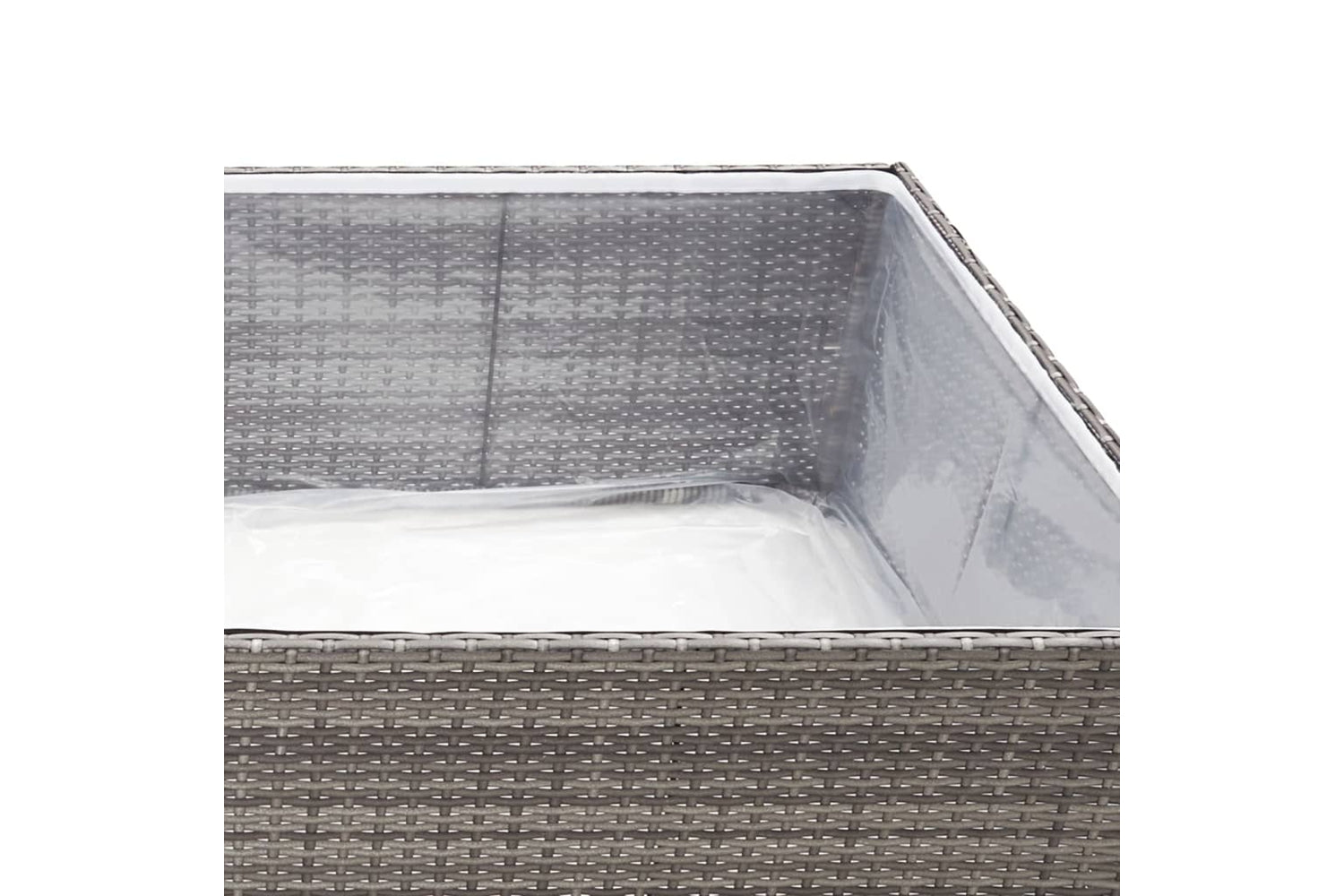 vidaXL 319175 Garden Planter Grey 80x80x40cm Poly Rattan-4