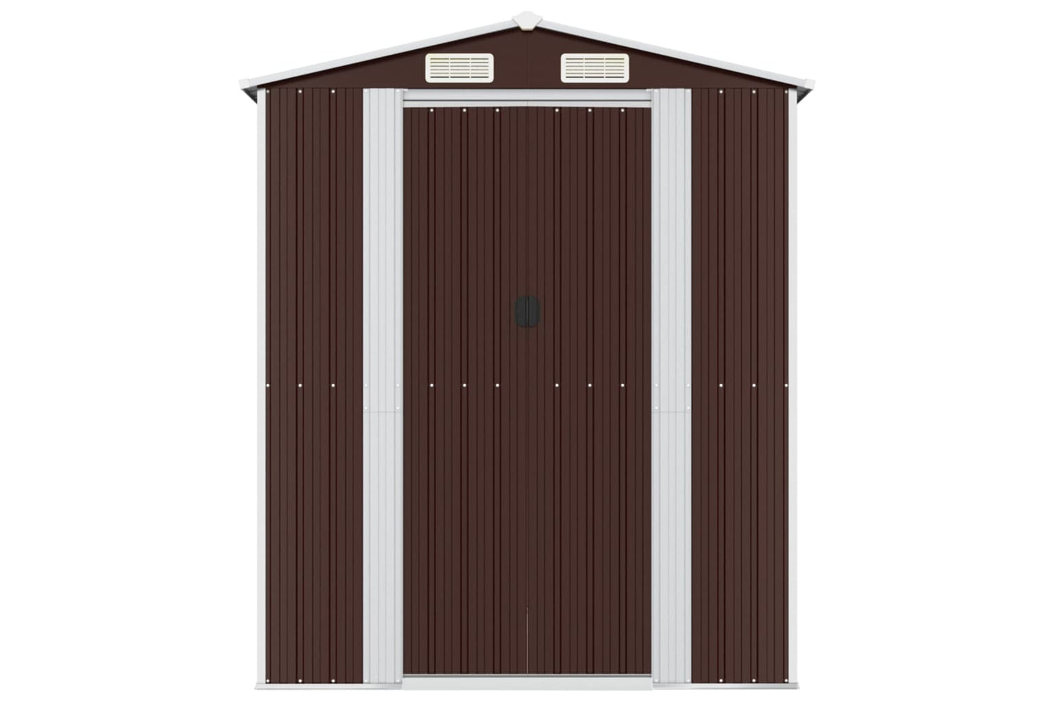 vidaXL 3147461 Garden Shed Dark Brown 192x274x223cm Galvanised Steel-2