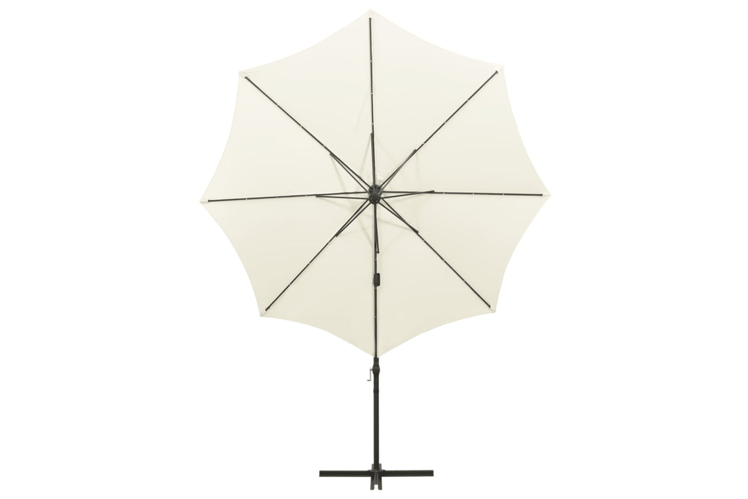 Vidaxl 312336 Cantilever Umbrella With Pole And Led Lights Sand 300 Cm-3