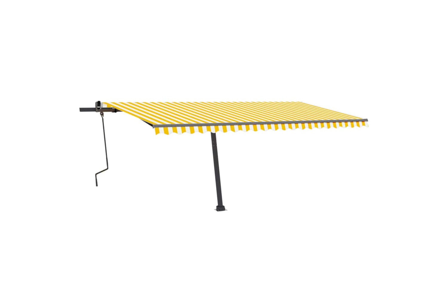 vidaXL 3069858 Freestanding Manual Retractable Awning 500x350cm Yellow/white-2