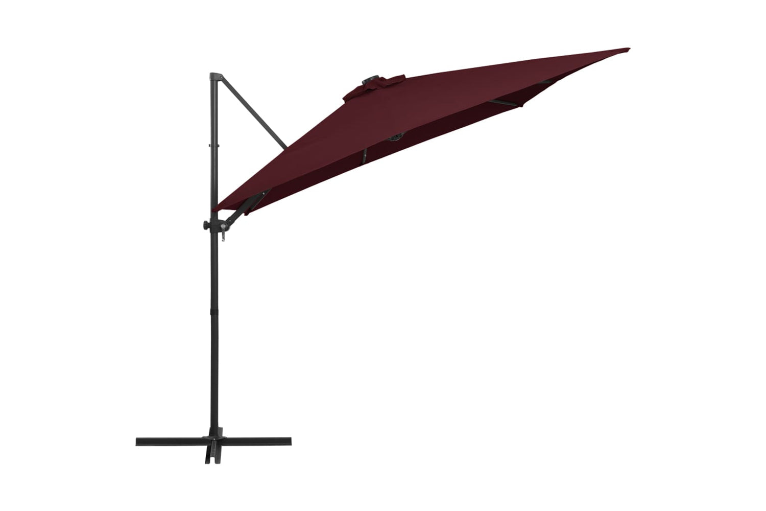 Vidaxl 312310 Cantilever Umbrella With Led Lights Bordeaux Red 250x250 Cm-3