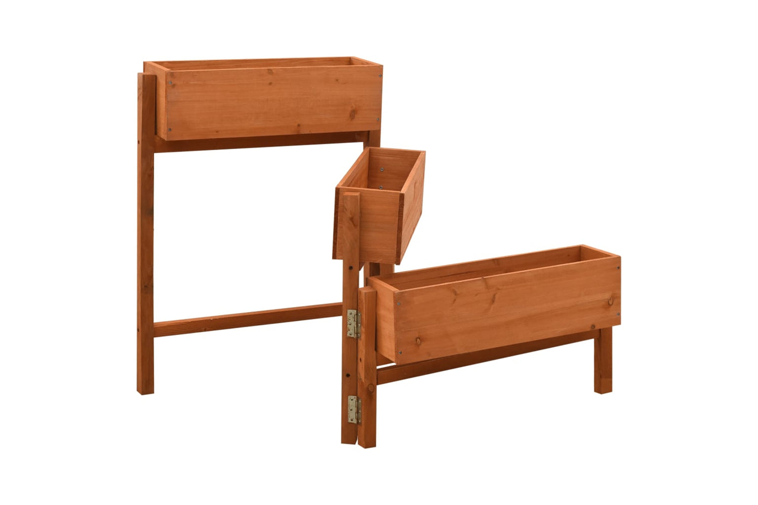 vidaXL 314840 Garden Folding Planter Orange 60x14x75cm Solid Firwood-2