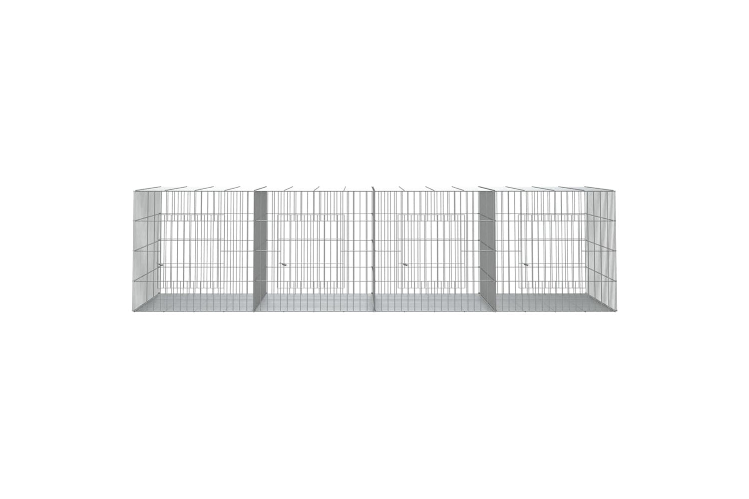 vidaXL 171570 4-panel Rabbit Cage 217x79x54cm Galvanised Iron-2