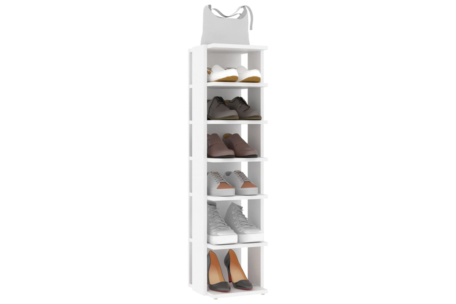 vidaXL 808485 Shoe Cabinet White 27.5x27x102cm Engineered Wood-5