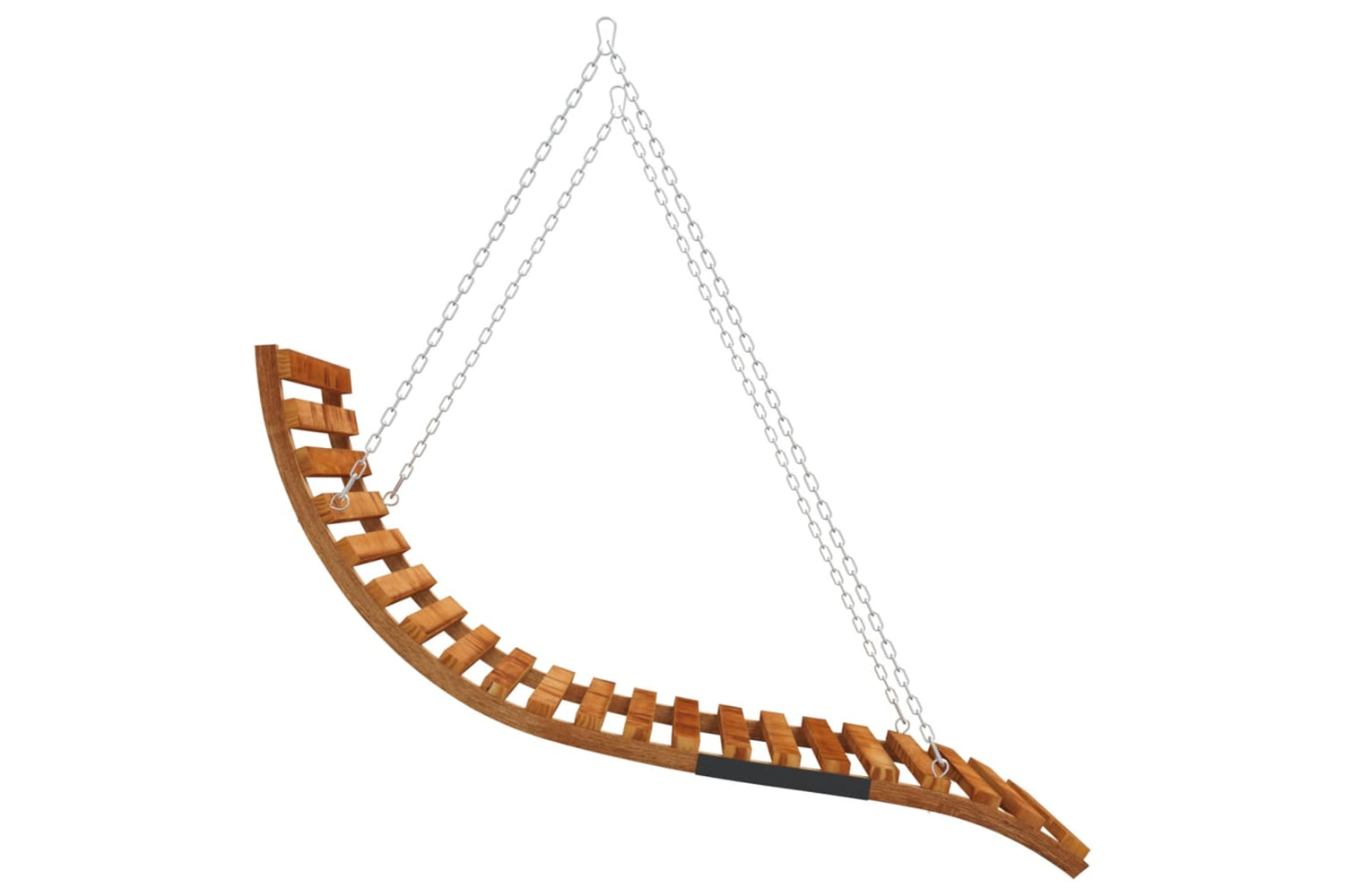 vidaXL 313939 Swing Bed Solid Bent Wood With Teak Finish 115x147x46cm-3