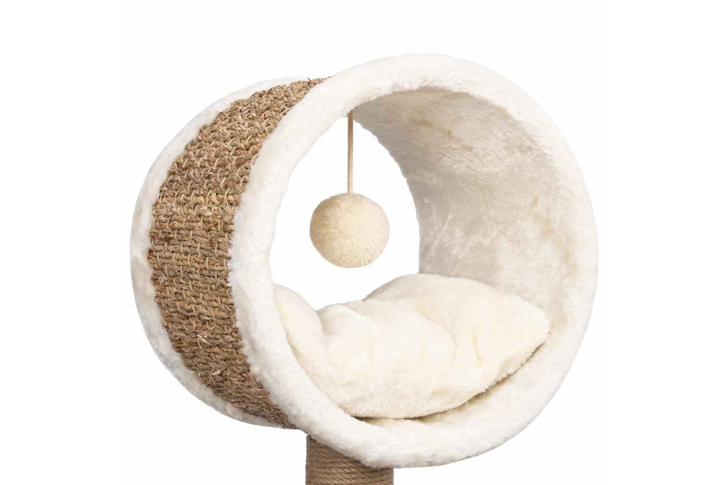Vidaxl Cat Tree With Top Tunnel And Toy 56 Cm Seagrass-5