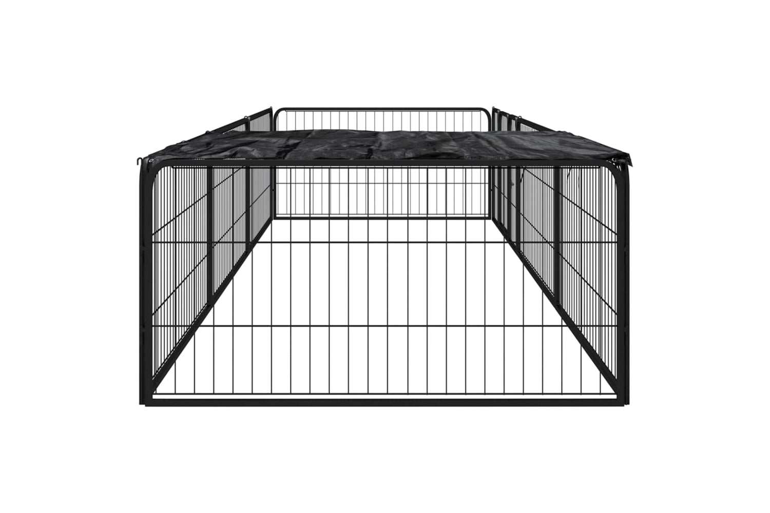 vidaXL 3115976 8-panel Dog Playpen Black 100x50cm Powder-coated Steel-3