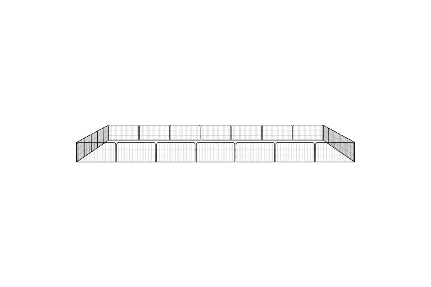 vidaXL 3115971 24-panel Dog Playpen Black 100x50cm Powder-coated Steel-2