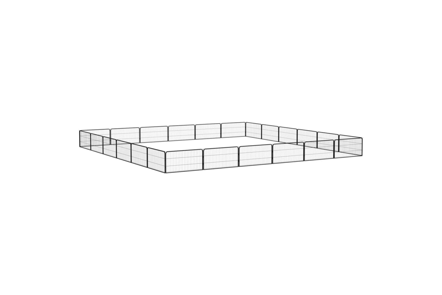 vidaXL 3115971 24-panel Dog Playpen Black 100x50cm Powder-coated Steel-3