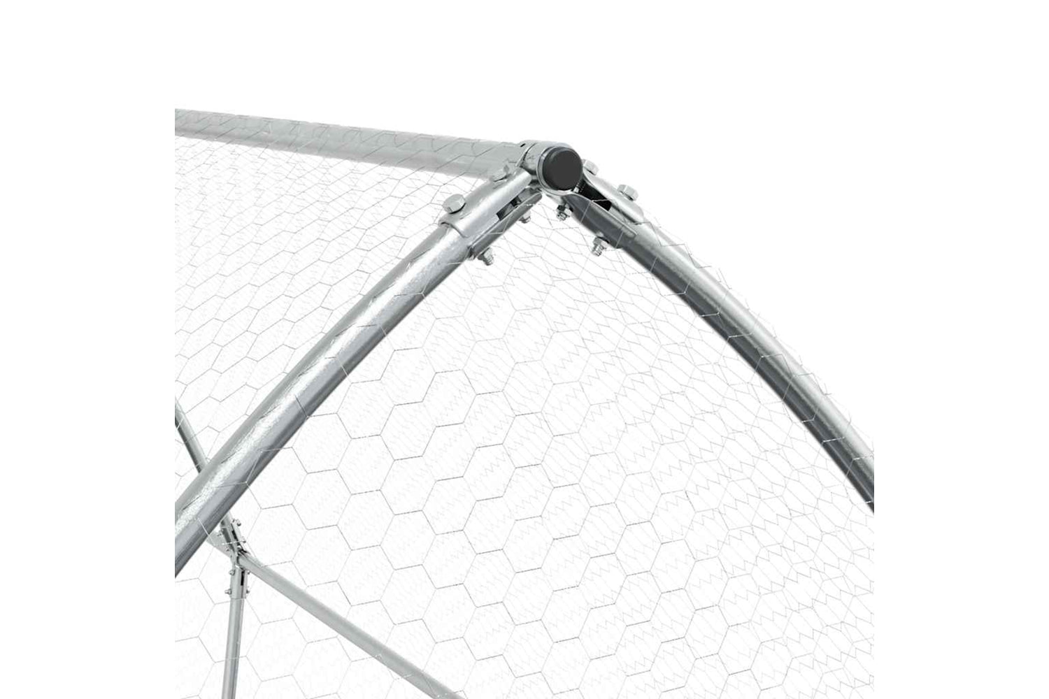 Vidaxl Chicken Cage Silver 400x105x182 Cm Galvanised Steel-6