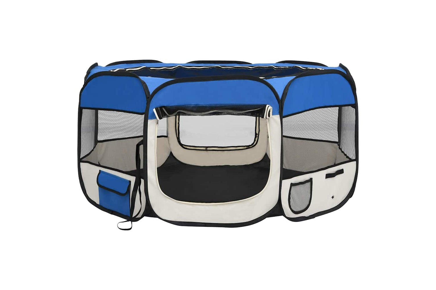 Vidaxl Foldable Dog Playpen With Carrying Bag Blue 125x125x61 Cm-2