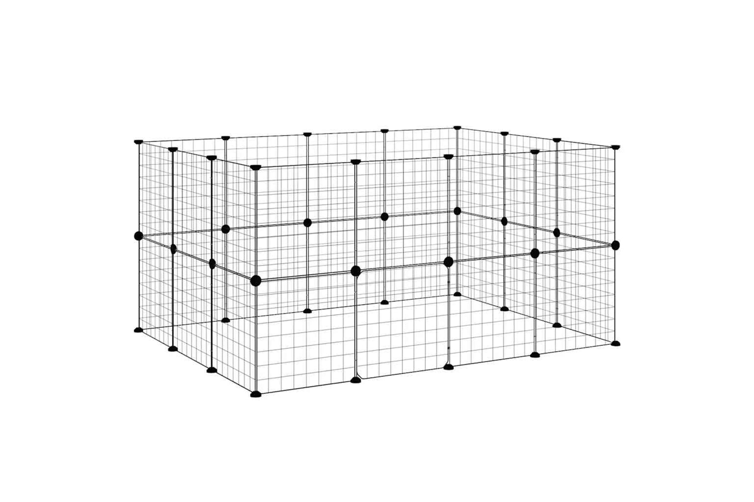 vidaXL 3114038 28-panel Pet Cage With Door Black 35x35cm Steel-3