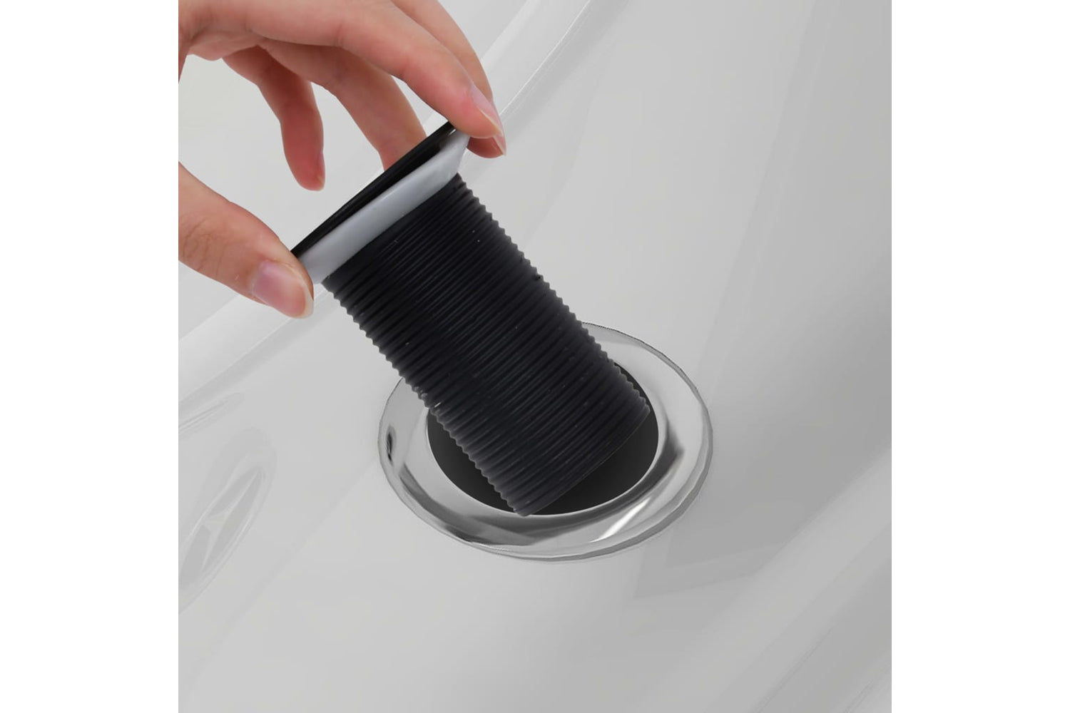 vidaXL 149061 Push Drain Without Overflow Function Black 6.4x6.4x9.1cm-6
