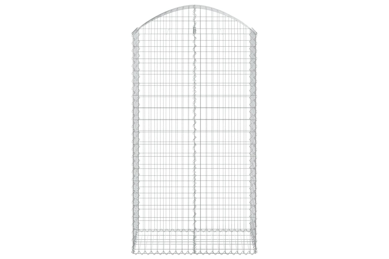 vidaXL 153439 Arched Gabion Basket 100x50x180/200cm Galvanised Iron-2