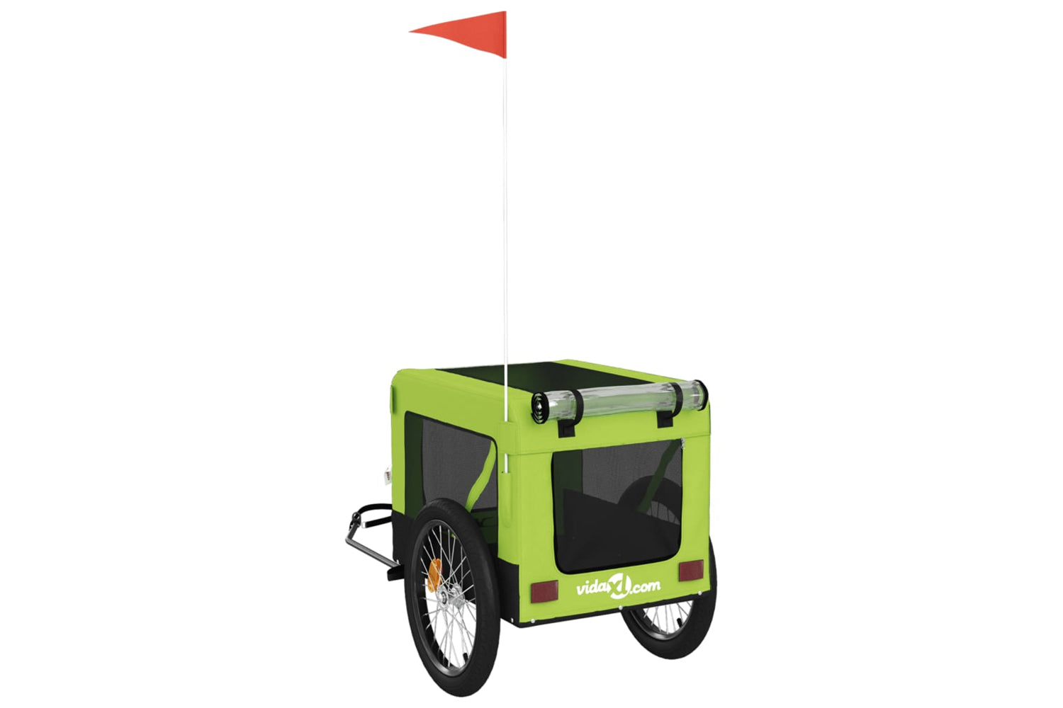 Vidaxl 93927 Pet Bike Trailer Green And Black Oxford Fabric And Iron-8