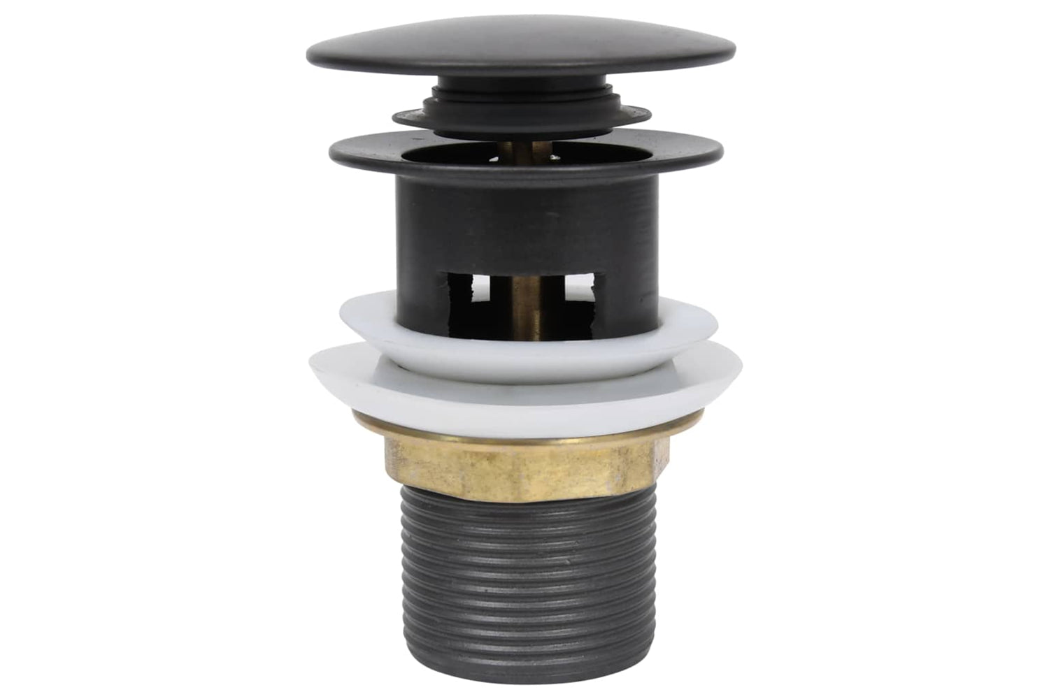 vidaXL 149058 Push Drain With Overflow Function Grey 6.4x6.4x9.1cm-2