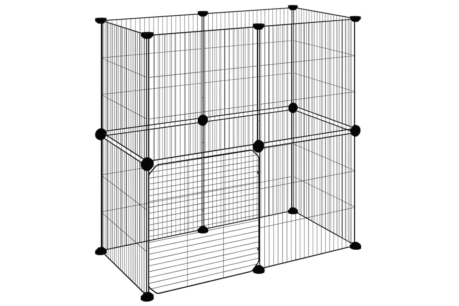 vidaXL 3114036 12-panel Pet Cage With Door Black 35x35cm Steel-3