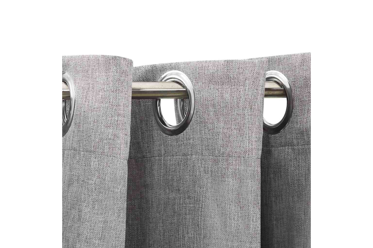 Vidaxl Linen-look Blackout Curtains With Grommets 2pcs Grey 140x245cm-2