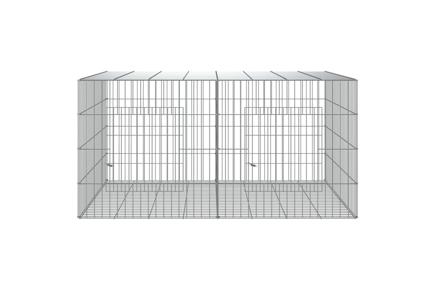 vidaXL 171568 2-panel Rabbit Cage 110x79x54cm Galvanised Iron-2