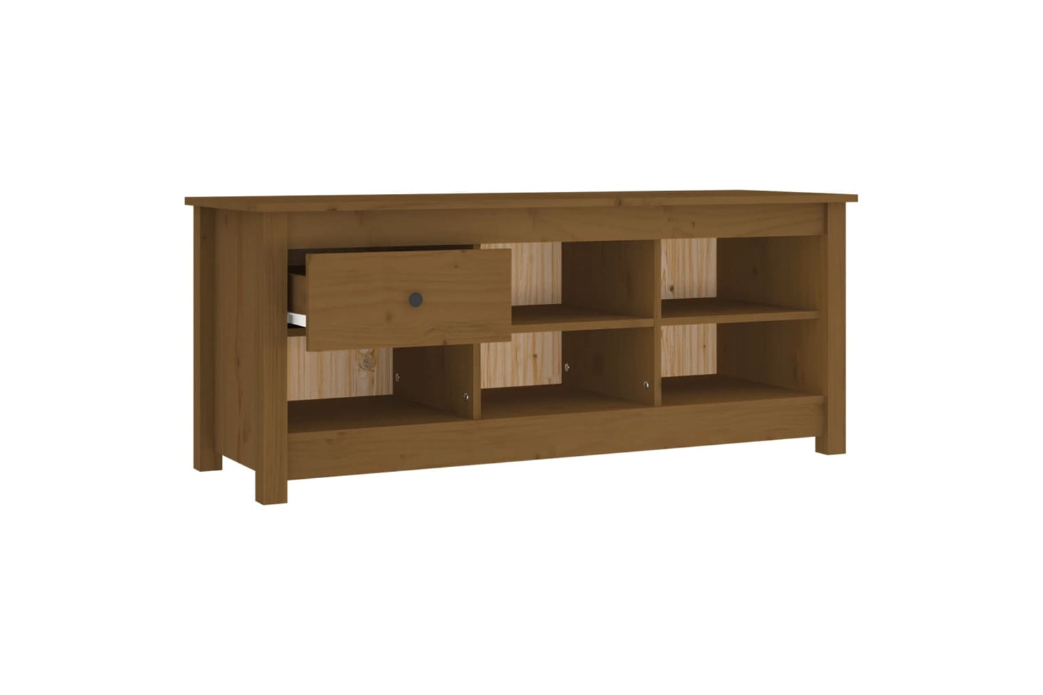 vidaXL 814597 Shoe Cabinet Honey Brown 110x38x45.5cm Solid Wood Pine-3