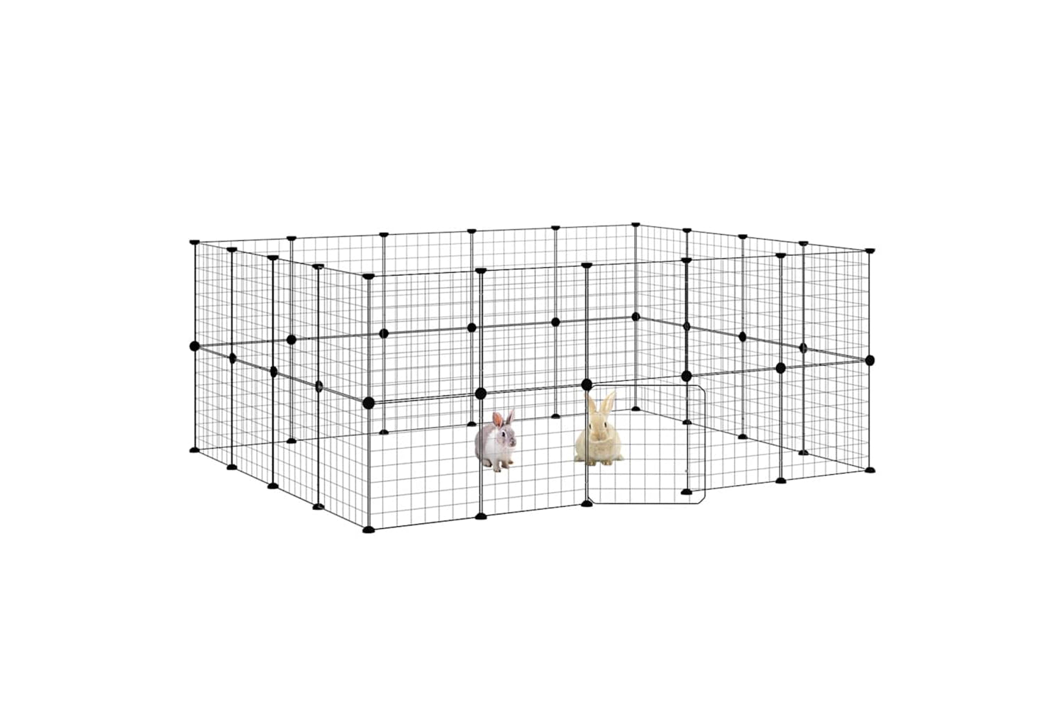 vidaXL 3114039 36-panel Pet Cage With Door Black 35x35cm Steel-2