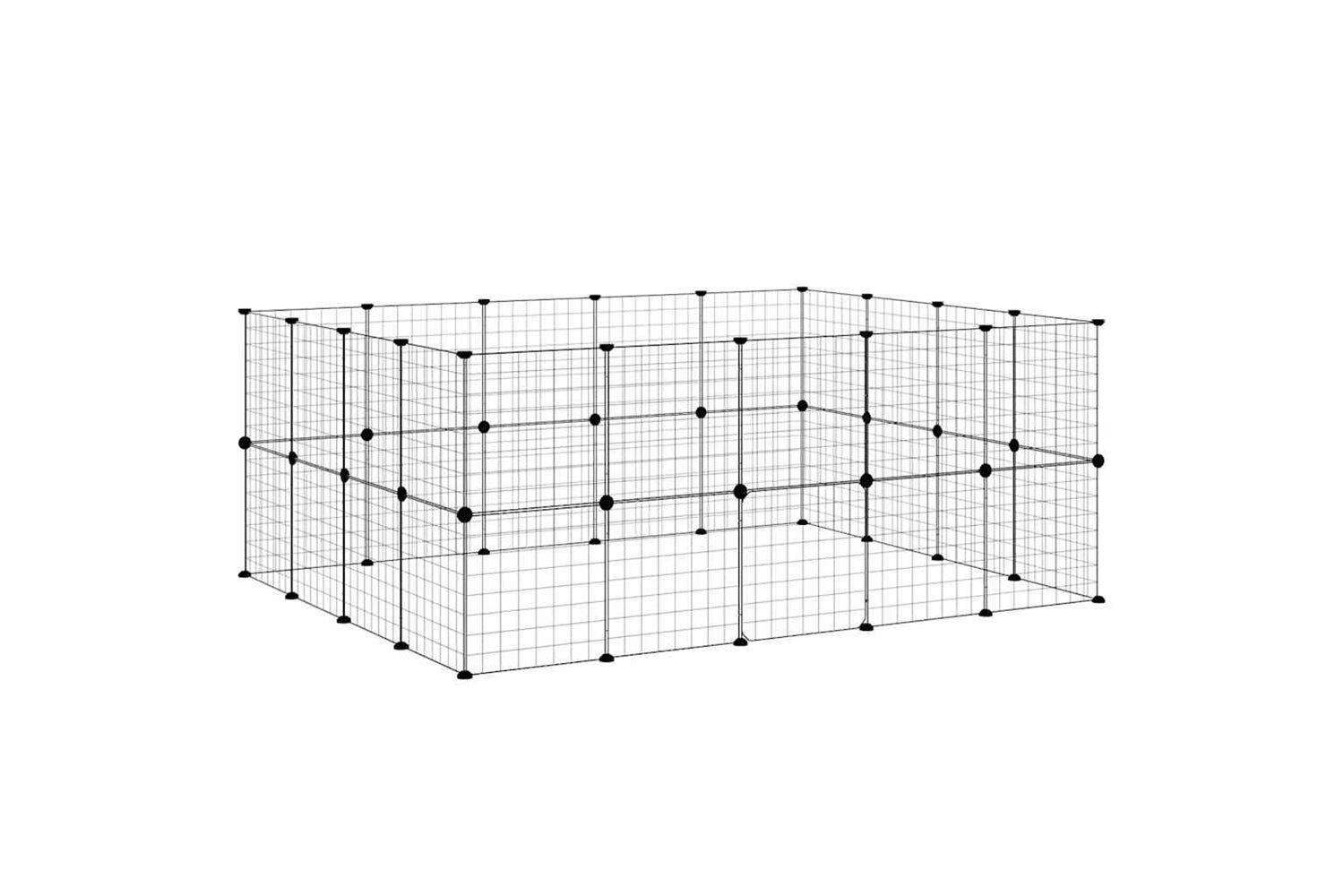 vidaXL 3114039 36-panel Pet Cage With Door Black 35x35cm Steel-3