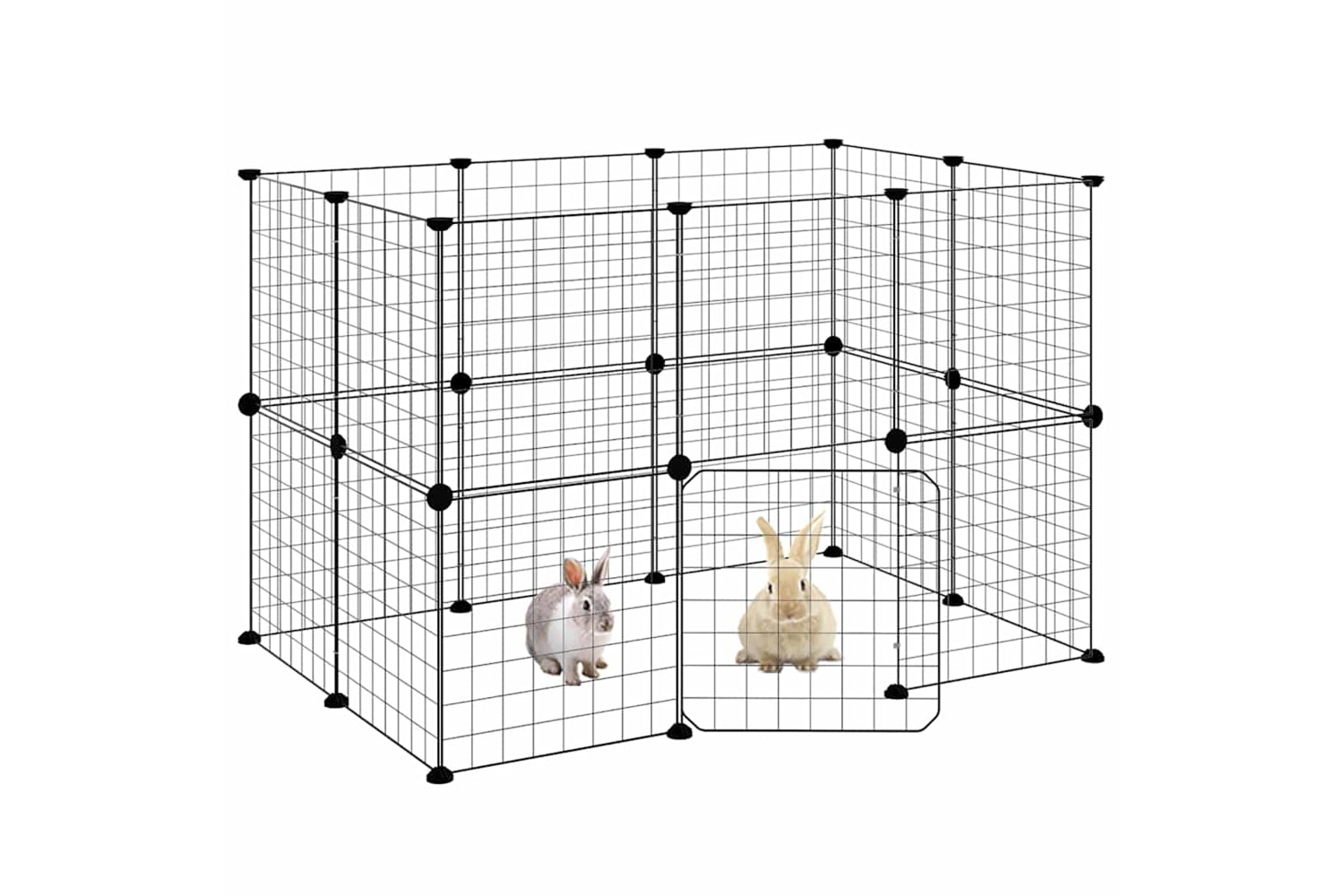 vidaXL 3114037 20-panel Pet Cage With Door Black 35x35cm Steel-2